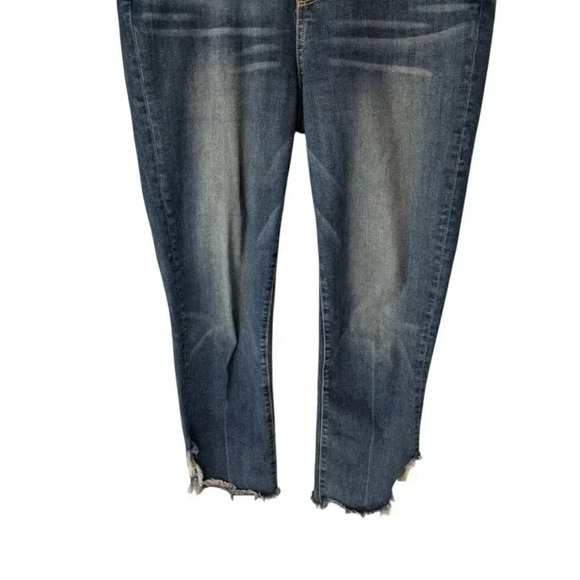 PAIGE Hoxton Straight Ankle Jeans Womens 28 Blue Denim Stretchy Raw Hem Med Wash - Picture 8 of 16